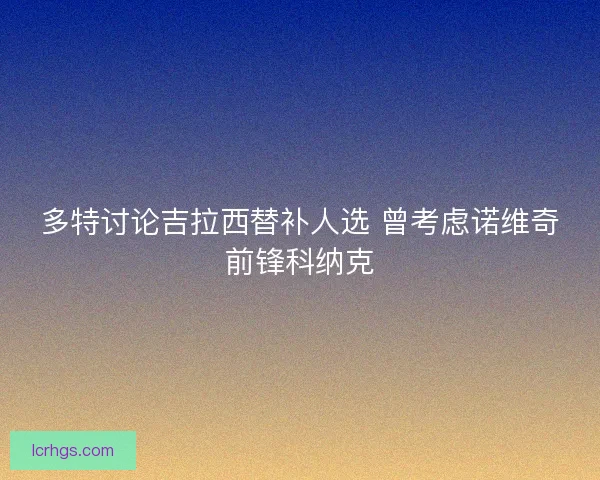 多特讨论吉拉西替补人选 曾考虑诺维奇前锋科纳克