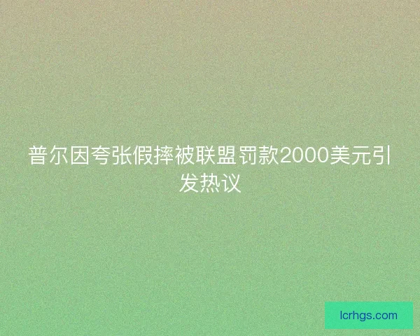 普尔因夸张假摔被联盟罚款2000美元引发热议